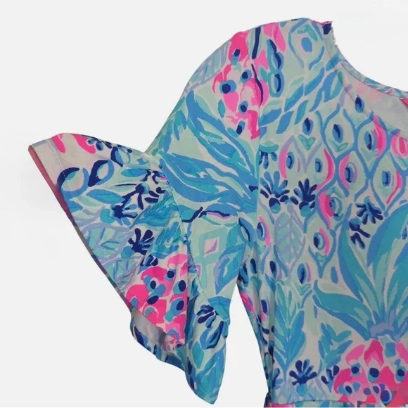 Lilly Pulitzer flare ruffle sleeve dress Sz. XS - Picture 3 of 8